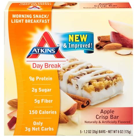 Atkins Apple Crisp Morning Snack/Light Breakfast Bars (1.2 oz) - Instacart