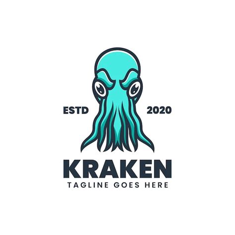 Ilustração em vetor logotipo estilo mascote simples Kraken Vetor Premium