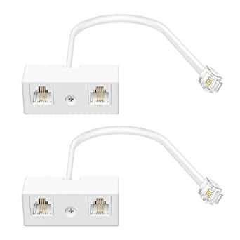 Two Way Telephone Splitter Uvital Male To Female Converter Cable Rj