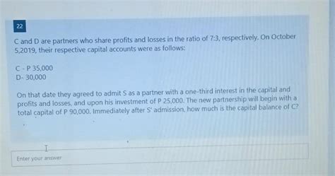 Answered C And D Are Partners Who Share Profits Bartleby