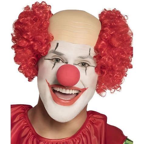 Perruque Clown crâne nu rouge homme Intérieur Adulte 18 ans