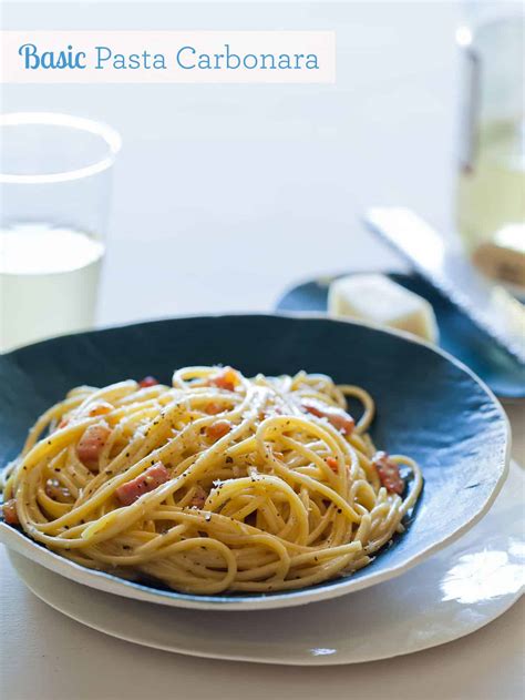 Basic Pasta Carbonara Pasta Recipe Spoon Fork Bacon