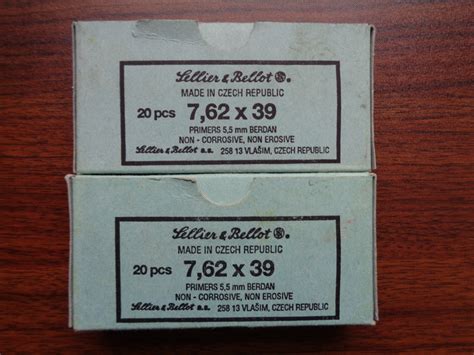 20 Round Box Of Sellier Bellot 7 62x39 124 Grain Full Metal Jacket