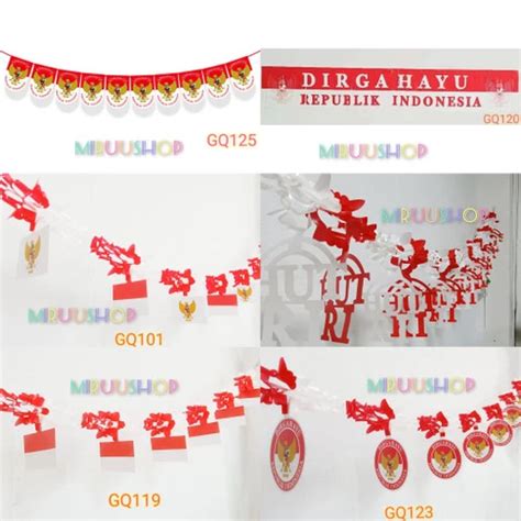 Jual Slinger Garland HUT Kemerdekaan RI Bendera Merah Putih Garuda