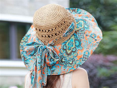 Summer Straw Hat For Womenwide Brim Bucket Hatbeach Sun Etsy