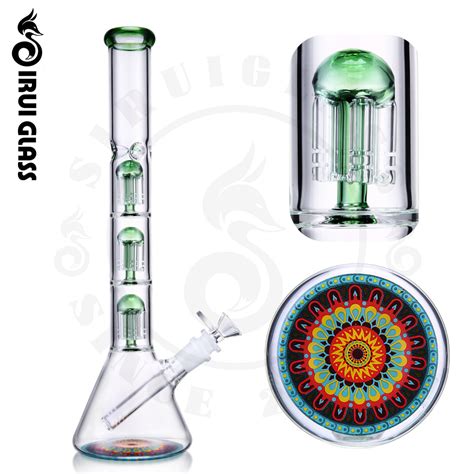 Sirui Three Layer Tree Perc With Wig Wag Decal Glass Water Pipe China Glass Pipe And Oil Rig Price