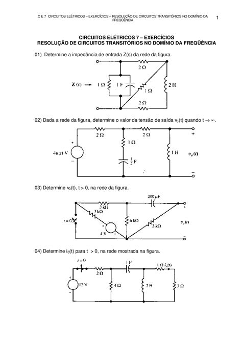 Circuitos Eletricos I Exercícios Circuitos Elétricos Docsity