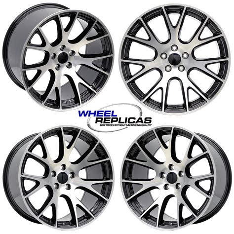 20x9 5 And 20x11 Gloss Black With Machined Face Hellcat Y Style Wheels Set