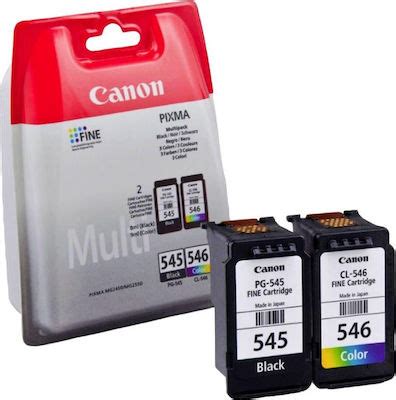 Canon PG 545 CL 546 Πακέτο 2 Μελανιών Εκτυπωτή InkJet Πολλαπλό Color