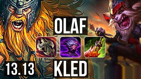 OLAF Vs KLED TOP Rank 2 Olaf 8 2 6 KR Challenger 13 13 YouTube