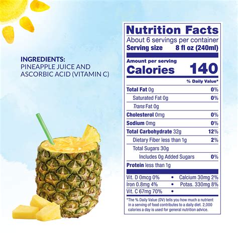 Dole Pineapple Juice Fruit Juice With Added Vitamin C Fl Oz