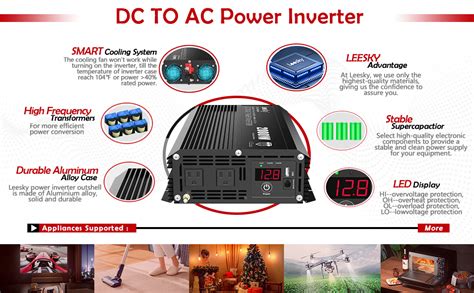 Inversor De Potencia De 2000 W CC 12 V A CA 110 V 120 V Onda Sinusoidal