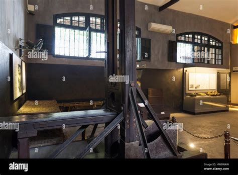 Vietnam, Hanoi, Hoa Lo Prison Museum, prison guillotine Stock Photo - Alamy