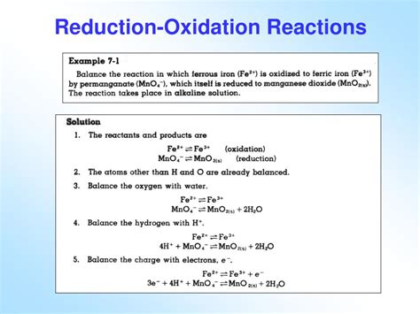 Ppt Balancing Reaction Equations Oxidation State And Reduction