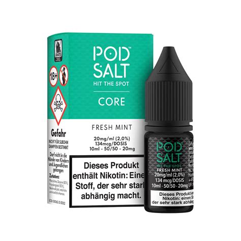 Pod Salt Core Fresh Mint Nicsalt Liquid 10ml 20mgml Alpha Steam