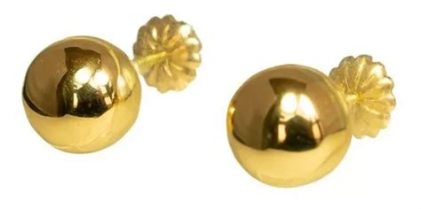 Aros Bolita 6 Pelotitas Oro 18k Zarcillos Mujeres Y Niñas Cuotas