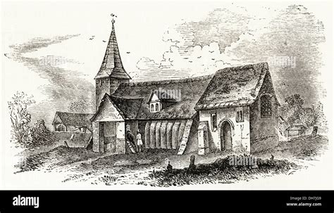 Anglo Saxon Britain. 9th century Anglo-Saxon Greensted Church Stock ...