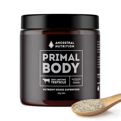 Primal Body Grass Fed Bovine Testicle Powder Ancestral Nutrition