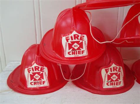 Vintage Fire Chief Hat Hats Red Firefighter Birthday Etsy Fire