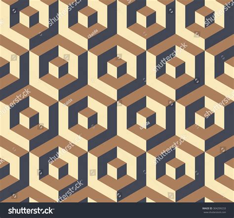 Seamless Isometric Geometric Pattern. Illustration - 304299233 : Shutterstock