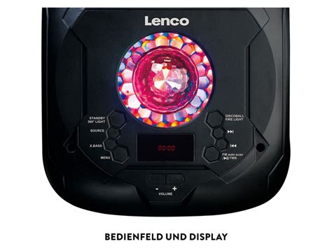 Lenco Bluetooth Party Lautsprecher Mit Diskokugel Pa