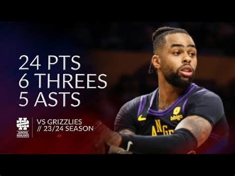 D Angelo Russell Pts Threes Asts Vs Grizzlies Season Youtube