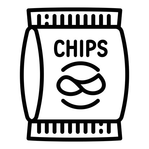 Chips Package Icon Outline Style Vector Art At Vecteezy