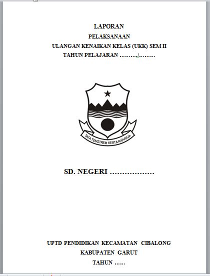 Contoh Laporan Hasil Pelaksanaan Ukk Sd Sentra Pendidikan