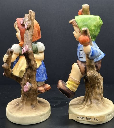 Goebel Hummel Apple Tree Girl And Apple Tree Boy Figurines Set Both Tmk