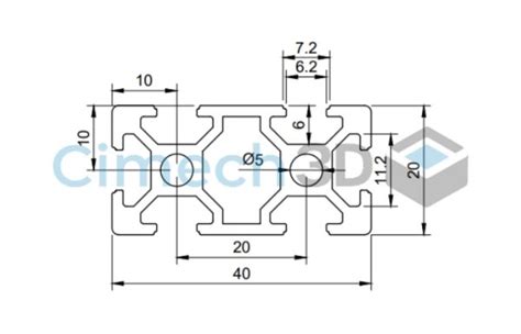 Perfil Aluminio Estructural T Slot X Plateado Cimech D