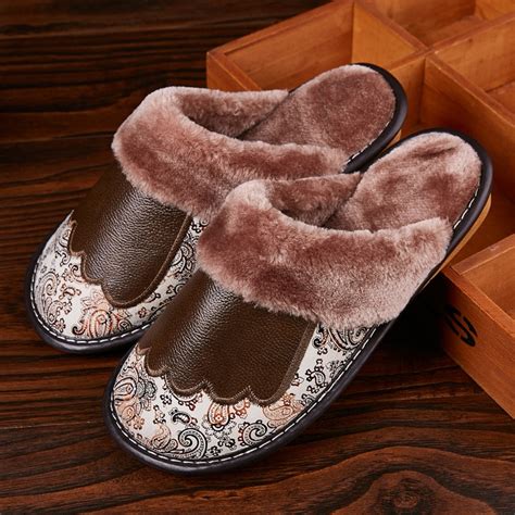 Men's Luxury Fur and Leather Slippers – Marigold Mall