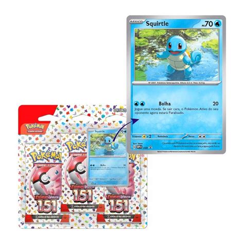 Cartas Pokémon Blister Triplo Escarlate V Squirtle Copag