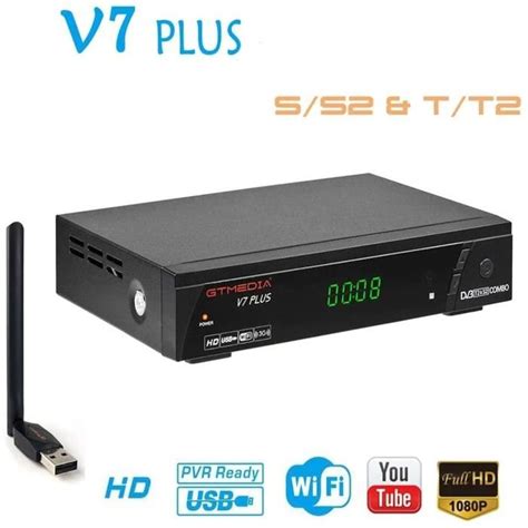 Gt Media V Plus R Cepteur Tnt Decodeur Satellite Terrestre Hd Tv Dvb S