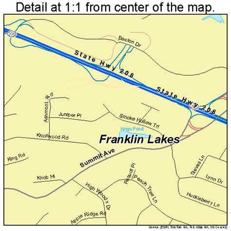 Franklin Lakes New Jersey Street Map 3424990