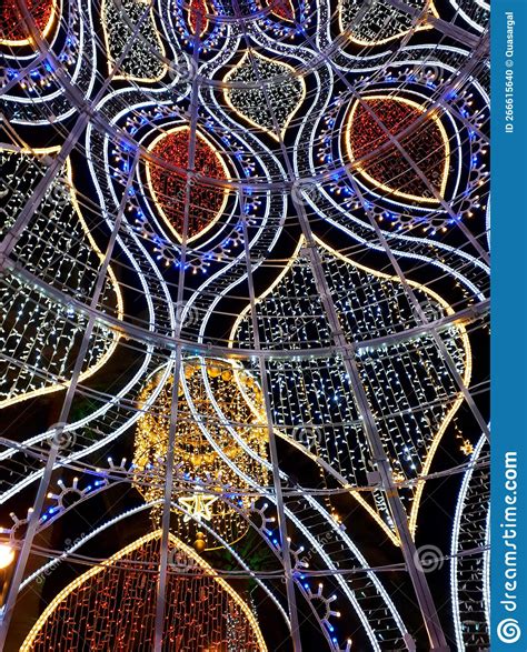 Christmas Lights In The Street In Nerja In Spain Editorial Image