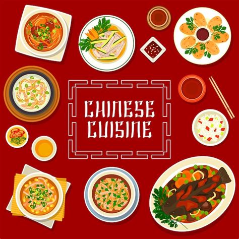 Chinesische küche asiatisches restaurant menü cover vektor