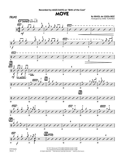 Move Drums Sheet Music Mike Tomaro Jazz Ensemble