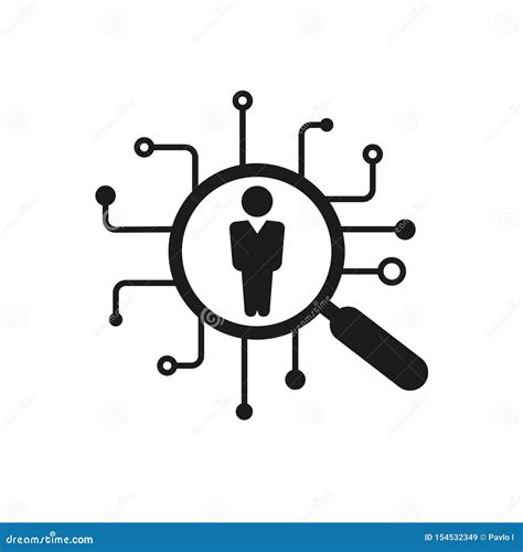 Hr Solutions Recruitment Agency Icon Magnifying Glass And Person