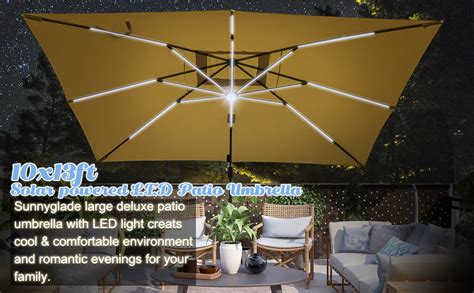 Amazon Sunnyglade 10x13ft Solar Powered LED Cantilever Patio