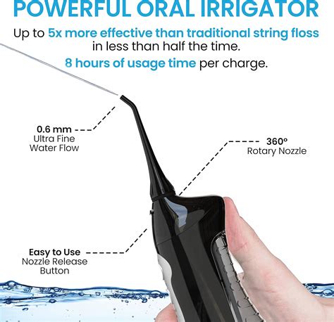 Aquasonic Aqua Flosser Irrigador Dental Profesional Recargable Con