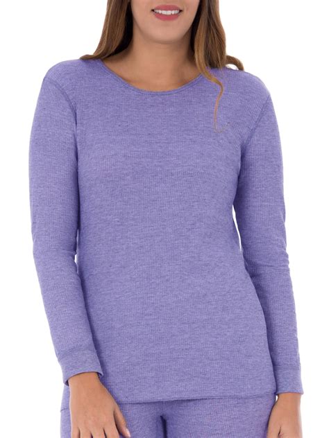 Womens And Womens Plus Waffle Thermal Underwear Crew Top