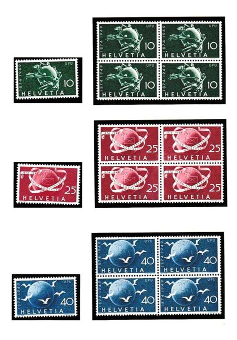 4 Sonderbriefmarken Sätze 1949 75 JAHRE WELTPOSTVEREIN Kaufen auf