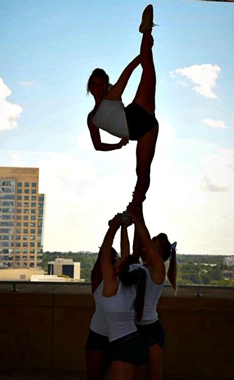 Stunting Side Heel Stretch Needle Cheer Picture Poses Cheer