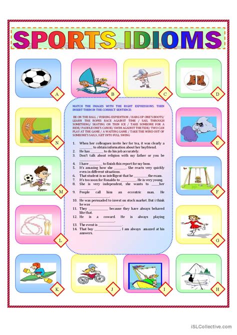 Sports Idioms Picture Description English Esl Worksheets Pdf And Doc