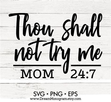 Thou shall not try me Svg Mood Svg Funny Svg Quotes Svg | Etsy