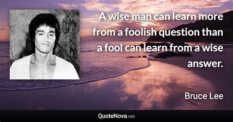 A Wise Man Can Learn More From A Foolish Question Than A Fool Can Learn