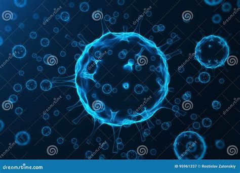 Virus Und Mikroben Bakterien Zelle Steckten Organismus An Grippe