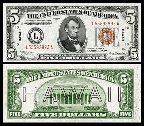 US Paper Currency - Hawaii Overprints - Currency and Coin