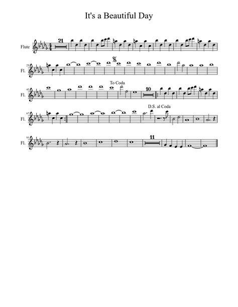 Its A Beautiful Dayflute Sheet Music For Flute Solo