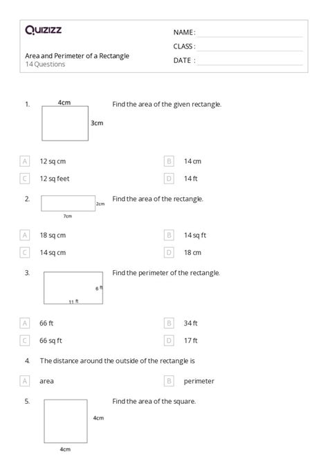 50+ Perimeter of a Rectangle worksheets on Quizizz | Free & Printable